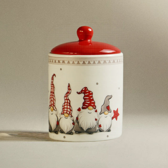 christmas santa ceramic canister 08111