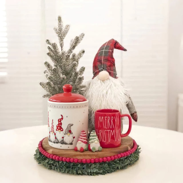 christmas santa ceramic canister as christmas decor