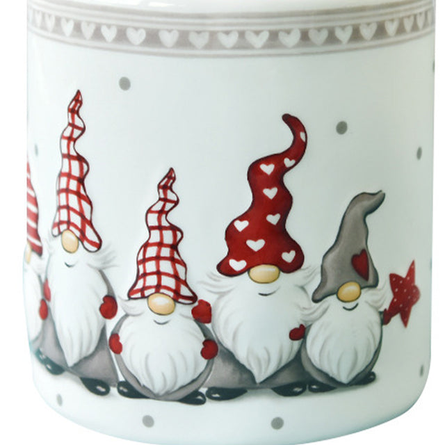 christmas santa ceramic canister details