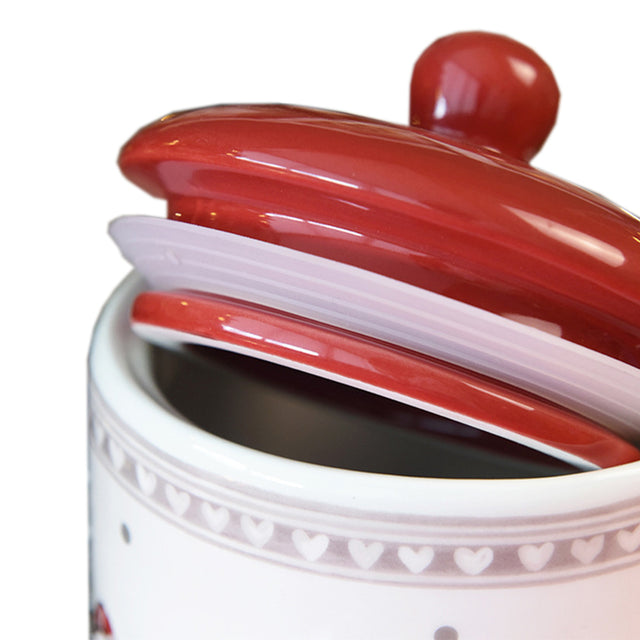 christmas santa ceramic canister details