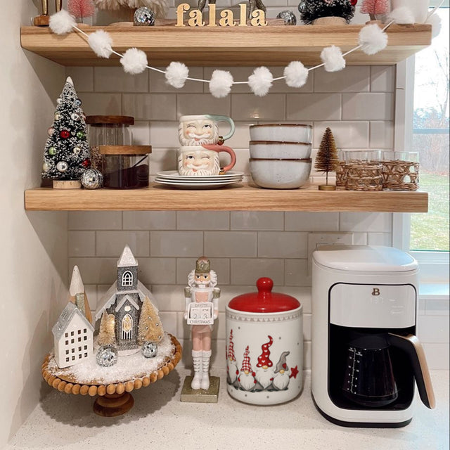 christmas santa ceramic canister in the kitchen