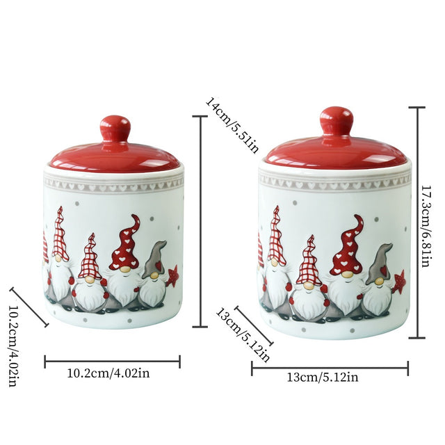 christmas santa ceramic canister size chart