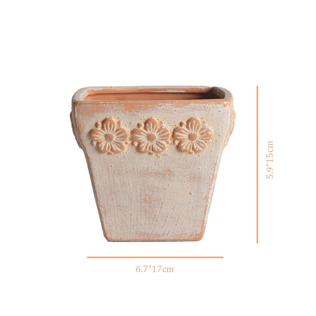 clay vase chamomile pattern size chart