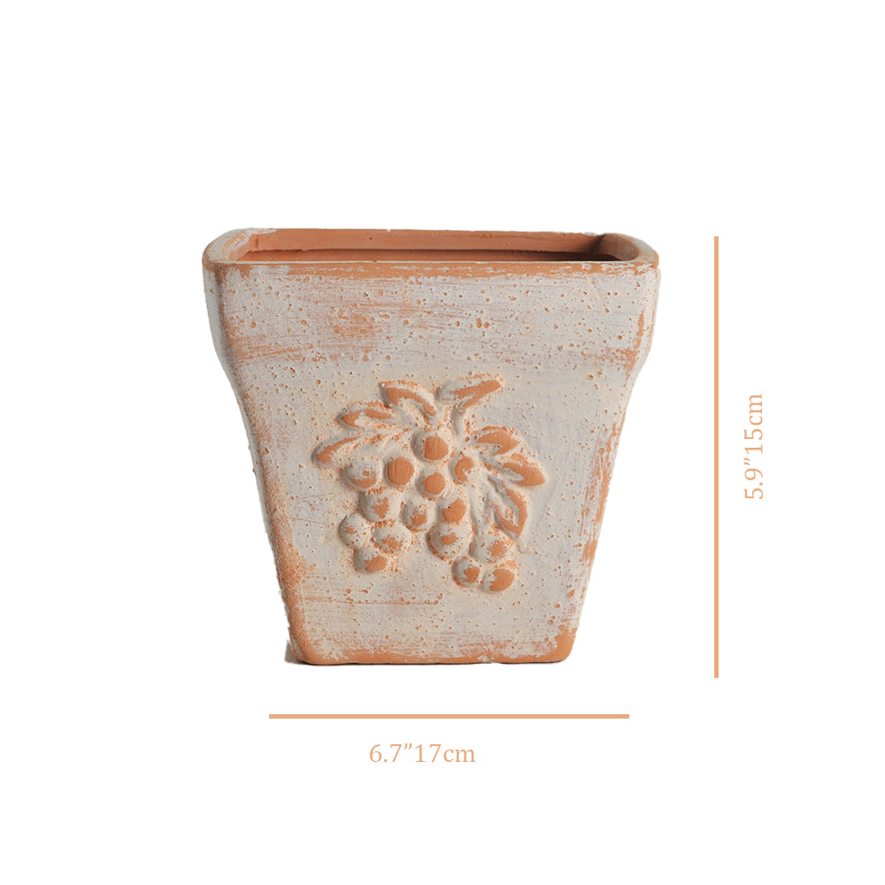 clay vase grape pattern size chart