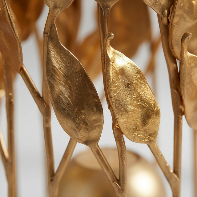 close up of gold metal leaf texture and detail