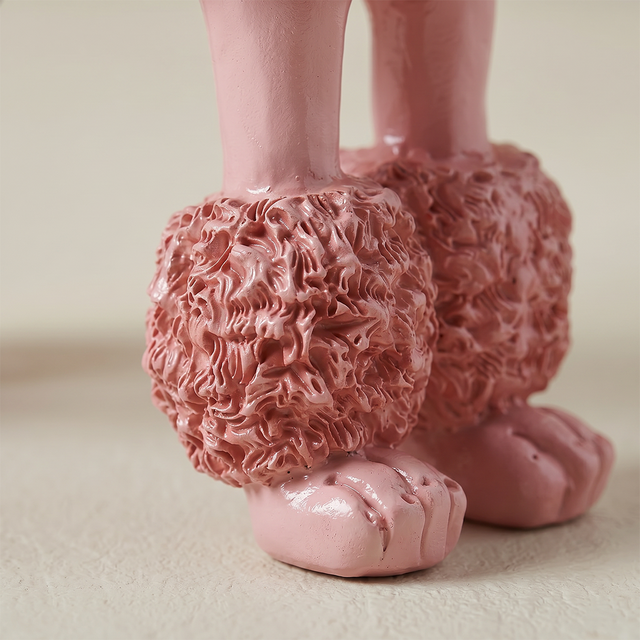 close up of poodle leg fur and paw details