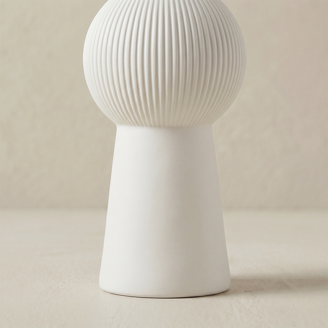 close up of white vase base and bottom