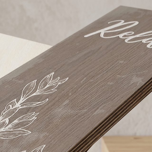 close up of wooden wall sign text and texture