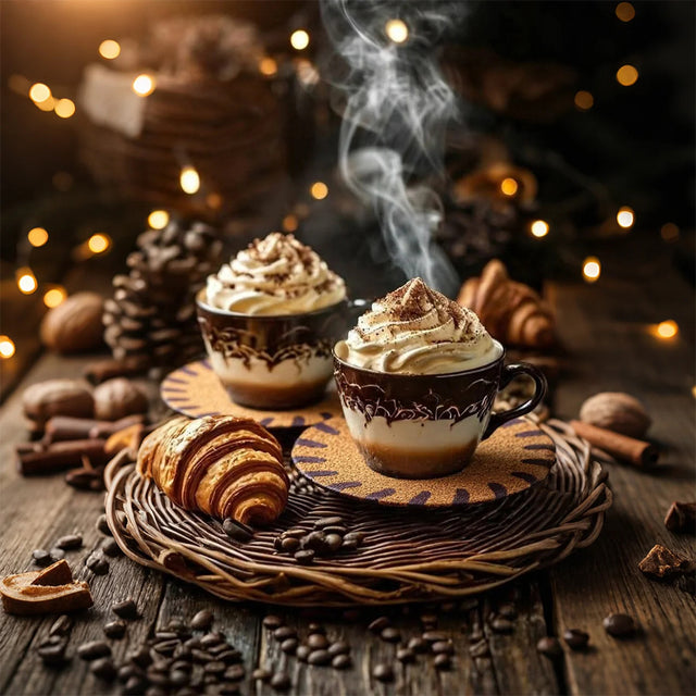 coconut fiber bristle coir heat-resistant placemat with coffee cup