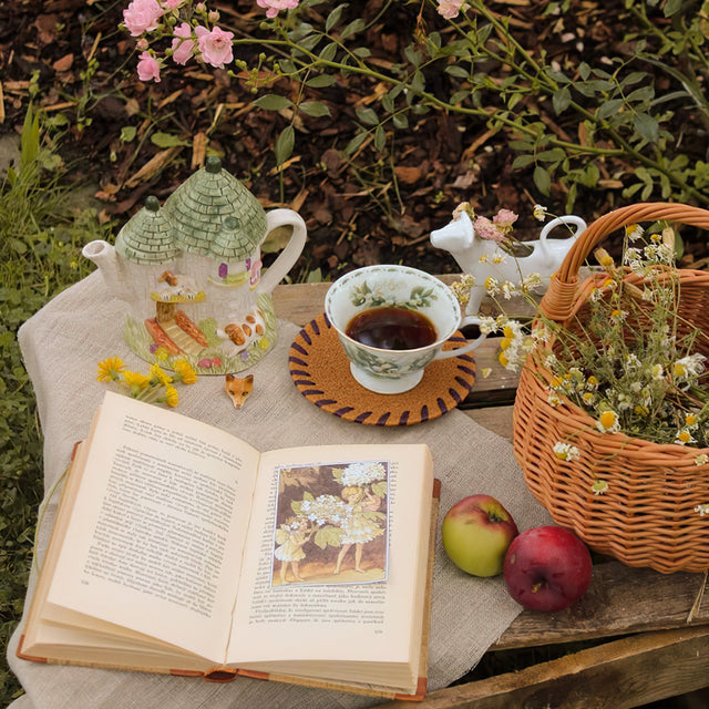 coconut fiber bristle coir heat-resistant placemat with coffee cup