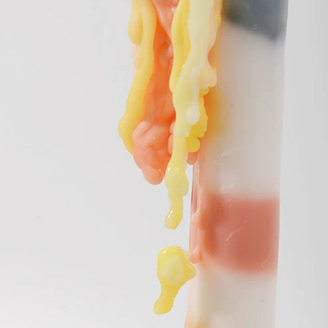 colorful dripping scented candle details