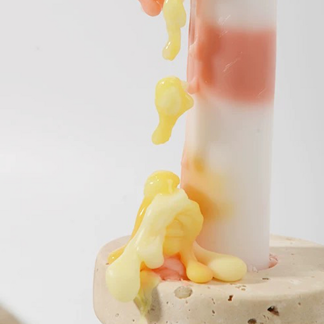 colorful dripping scented candle details