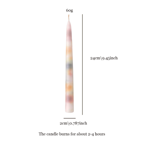 colorful dripping scented candle size chart