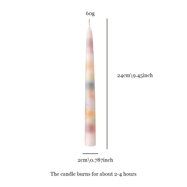 colorful dripping scented candle size chart