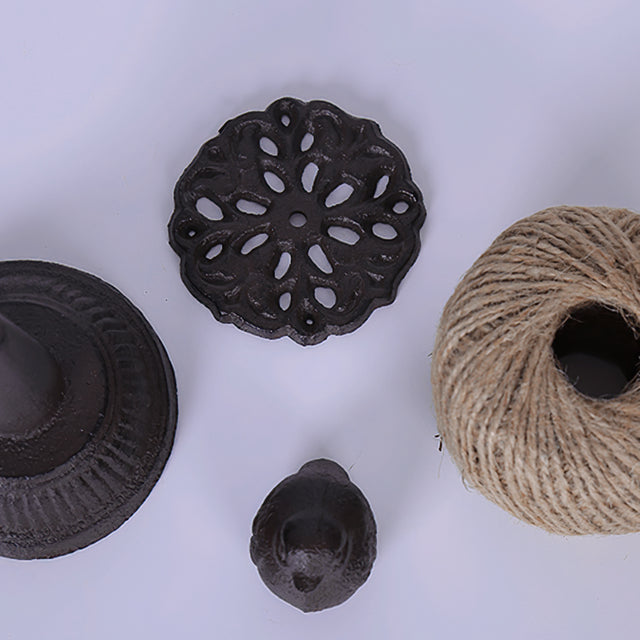 components of bird thread spool table ornament