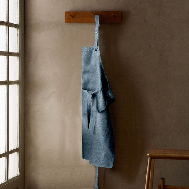 cotton linen blue waterproof apron