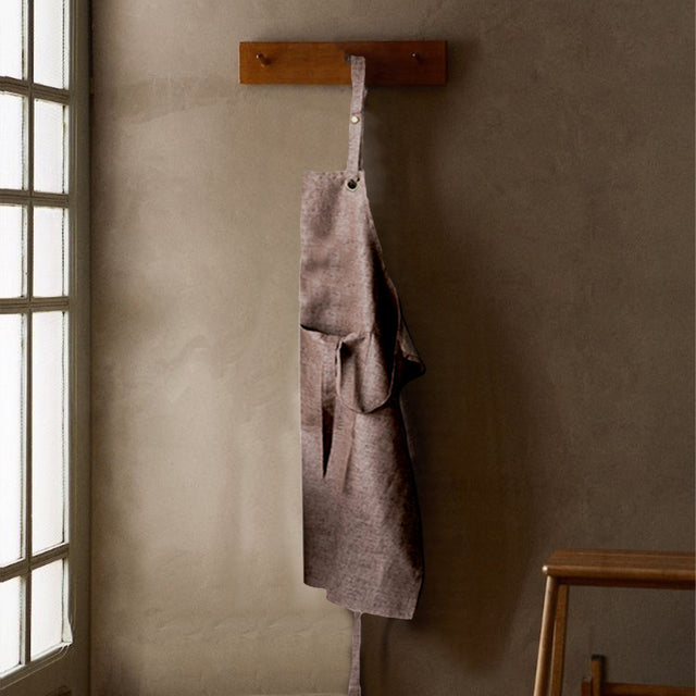cotton linen brown waterproof apron