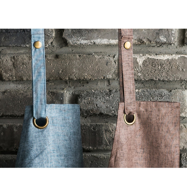cotton linen waterproof apron details