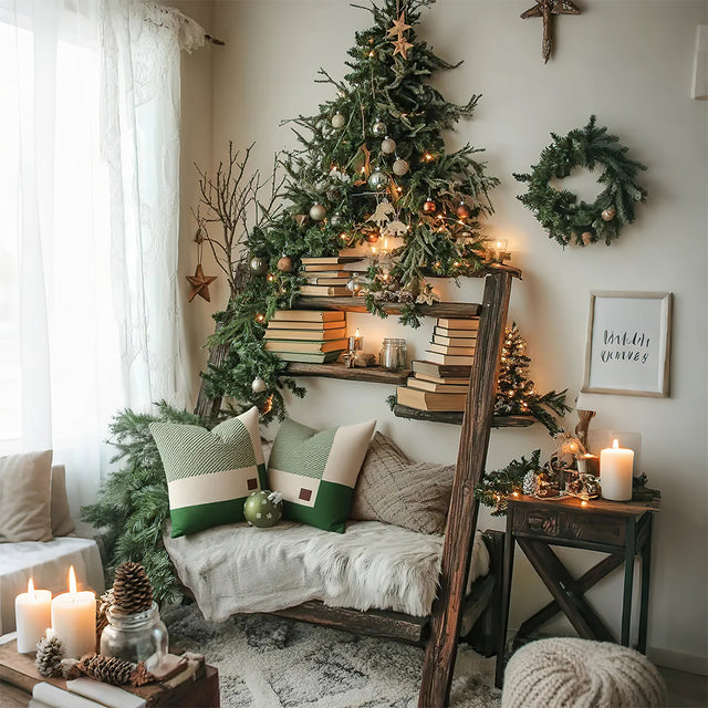 cozy festive square pillow cover as christmas decor