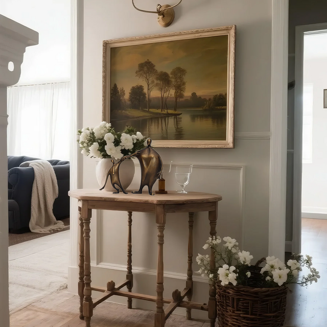 creative alloy father son decorative ornament on the table