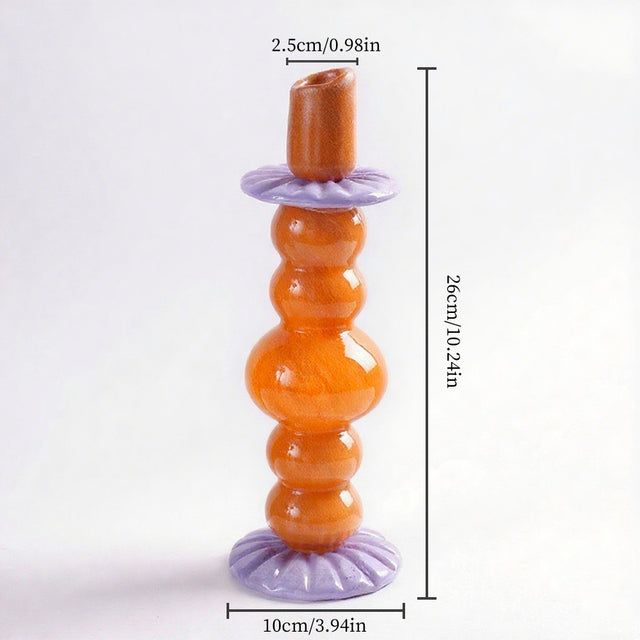 creative art glass candle holder size chart