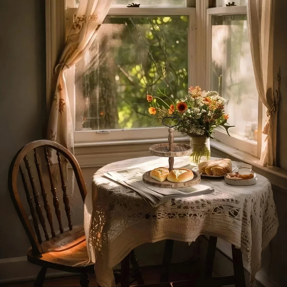creative european style wooden decorative tray with food