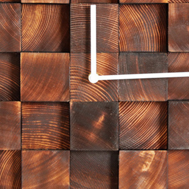 creative pine wood wall clock details