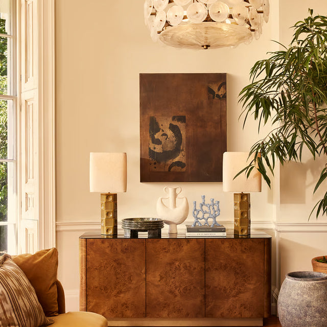 creative resin tree root shaped candle holder on the cabinet