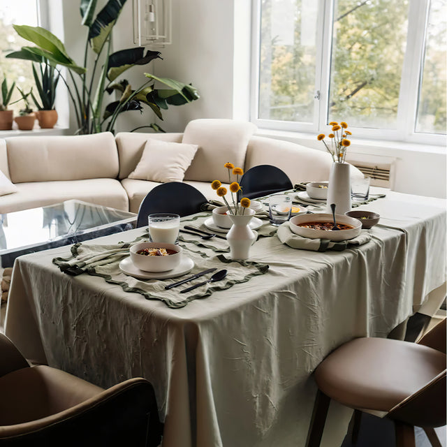crystal whiskey glass with carved flowers on the dining table