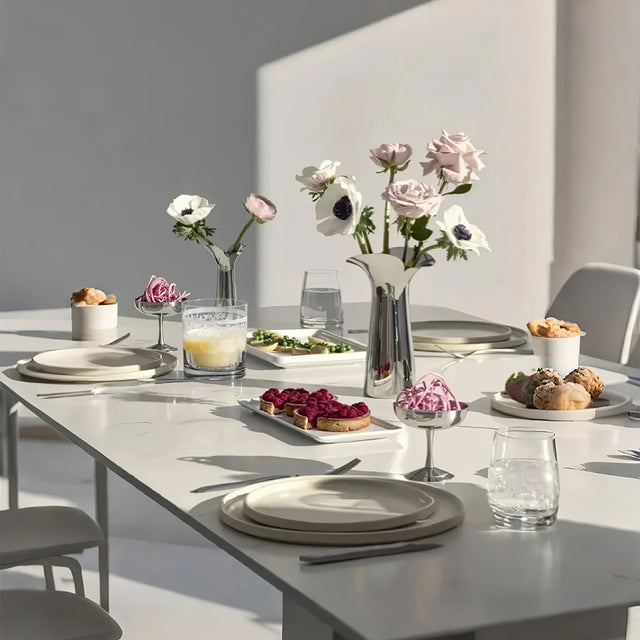 crystal whiskey glass with carved flowers on the dining table