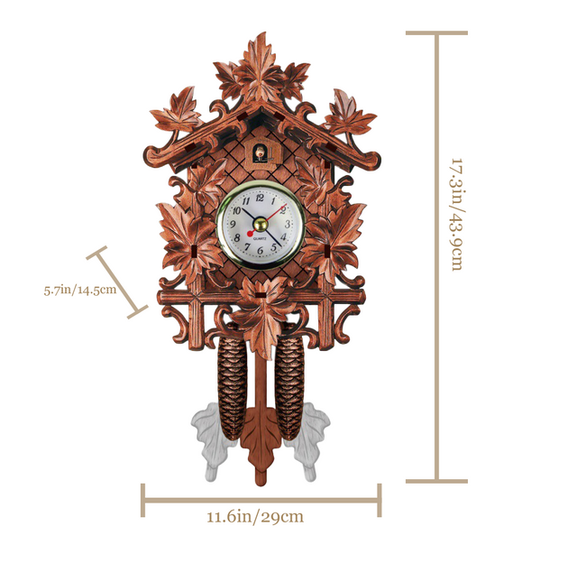cuckoo wall clock size chart