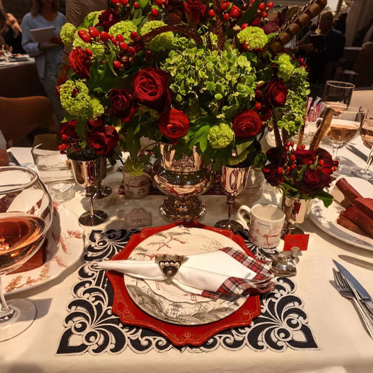 dark grey polyester placemats as dinning room decor