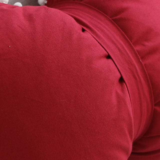 decorative red bow throw pillow details