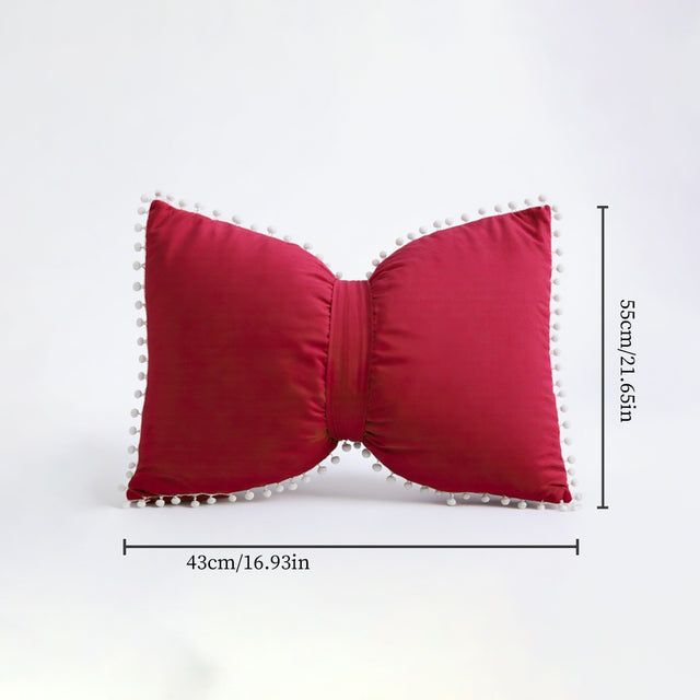 decorative red bow throw pillow size chart