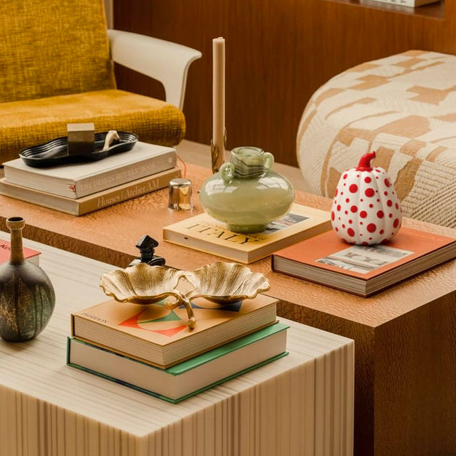 decorative resin polka dot pumpkin on books