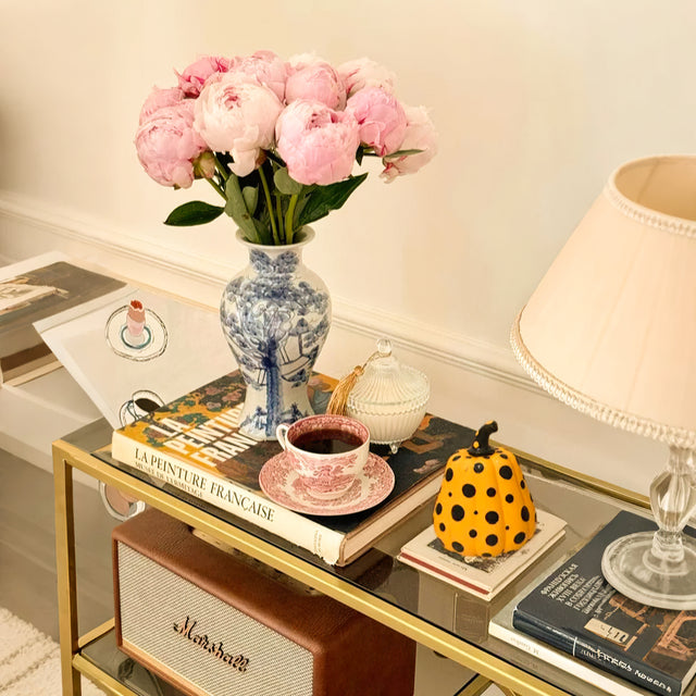 decorative resin polka dot pumpkin on books