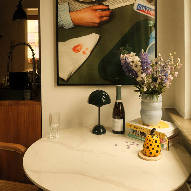decorative resin polka dot pumpkin on table