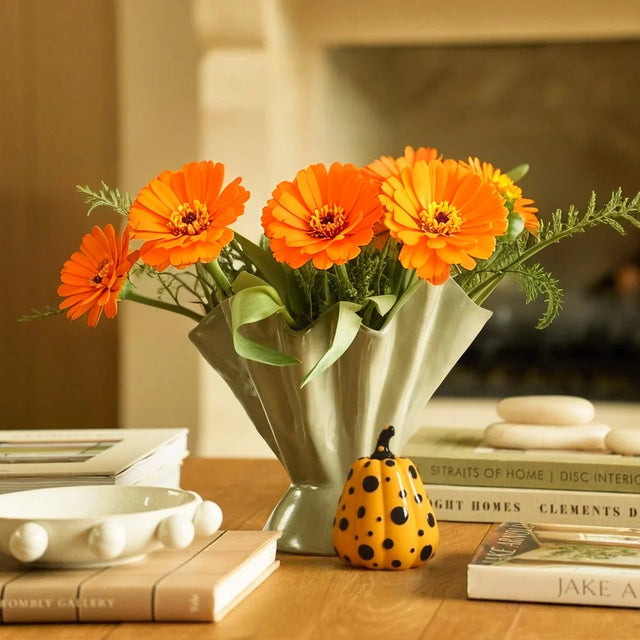decorative resin polka dot pumpkin on table