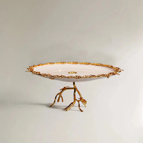 detachable plum blossom iron stand ceramic tray