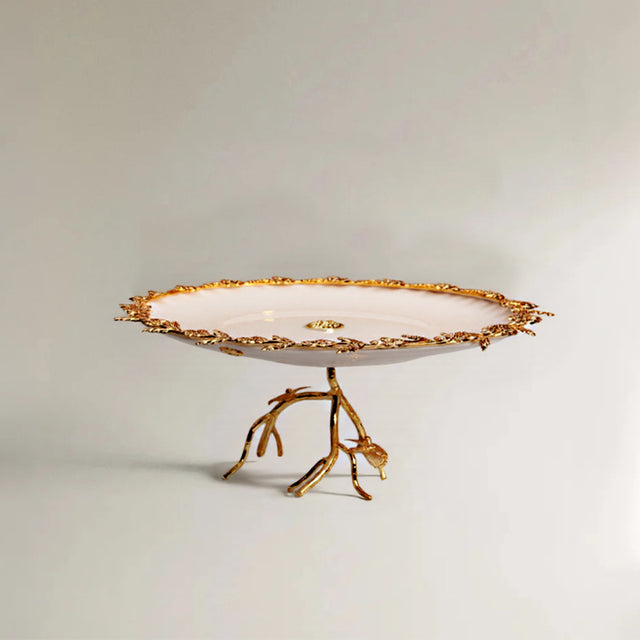 detachable plum blossom iron stand ceramic tray