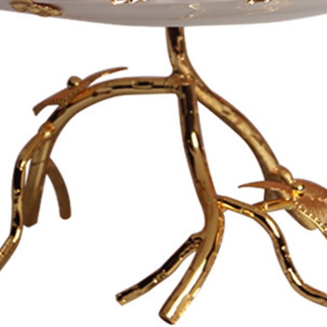 detachable plum blossom iron stand ceramic tray details