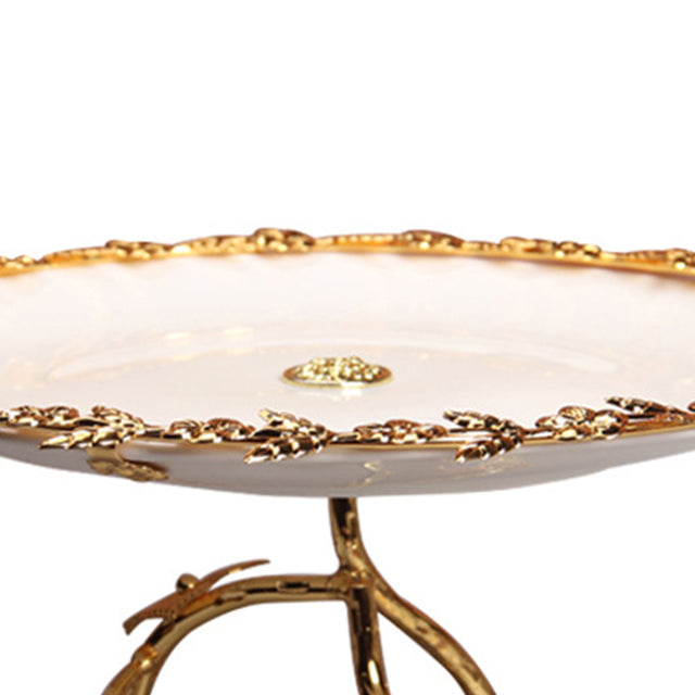 detachable plum blossom iron stand ceramic tray details