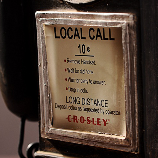 distressed resin decorative desk phone details