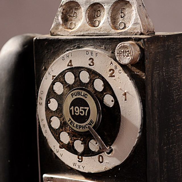 distressed resin decorative desk phone details