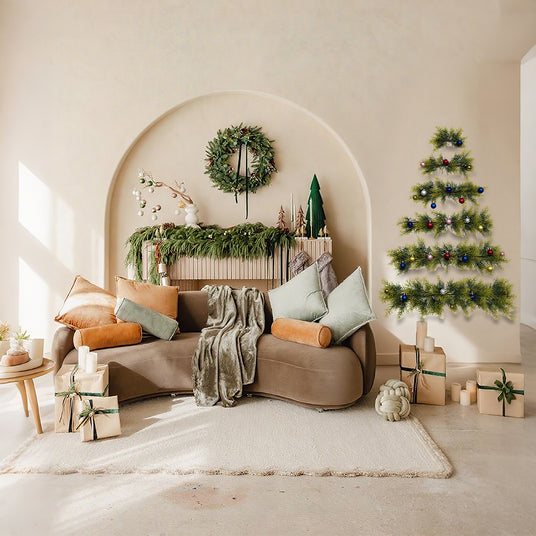 diy christmas wall tree in the living room