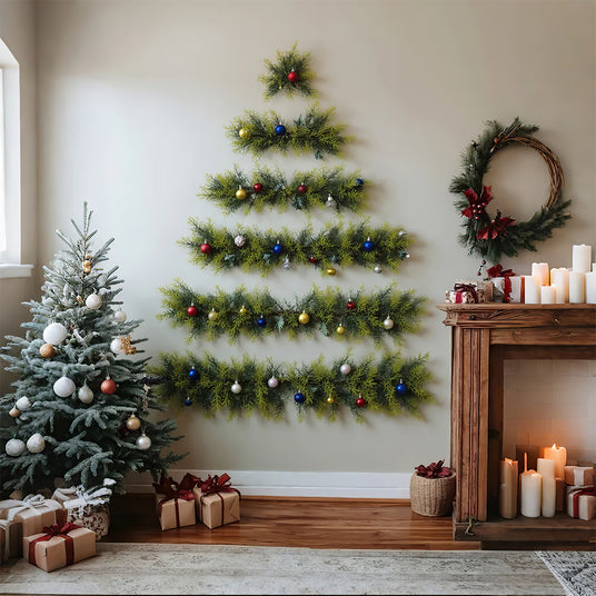 diy christmas wall tree with christmas tree