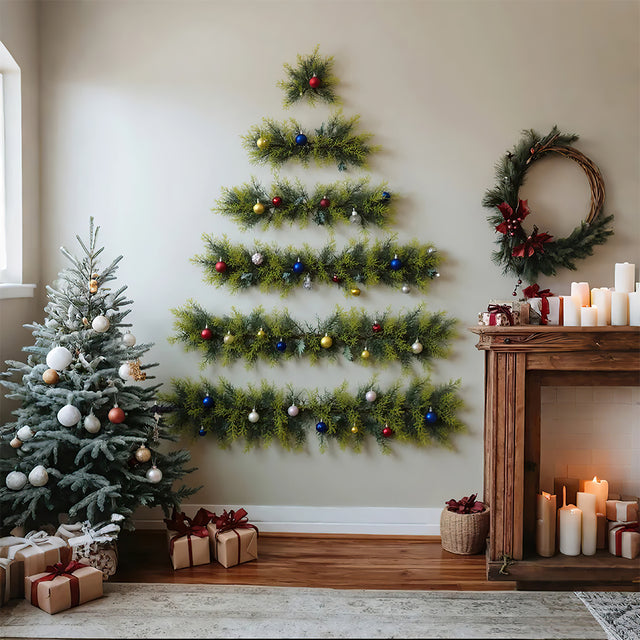 diy christmas wall tree with christmas tree