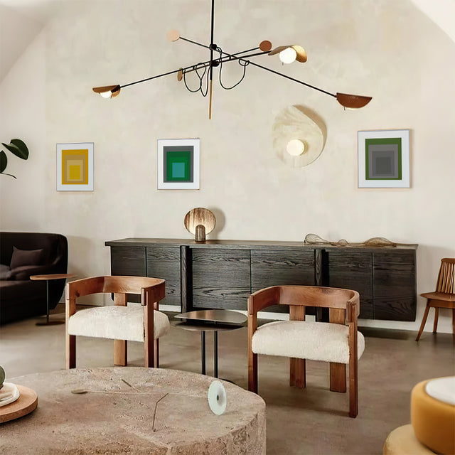 dopamine style gallery wall set canvas artwork in the living room