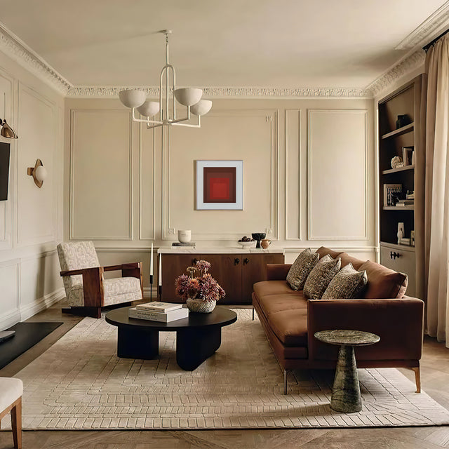 dopamine style gallery wall set canvas artwork in the living room