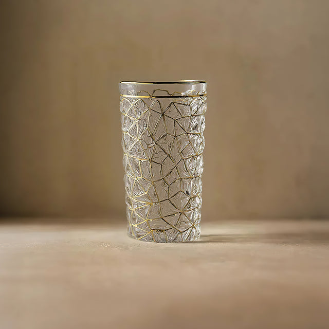 elegant crystal gold rimmed tall glass cups
